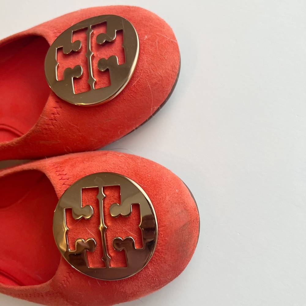 Tory Burch suede ballerina slippers sz 10